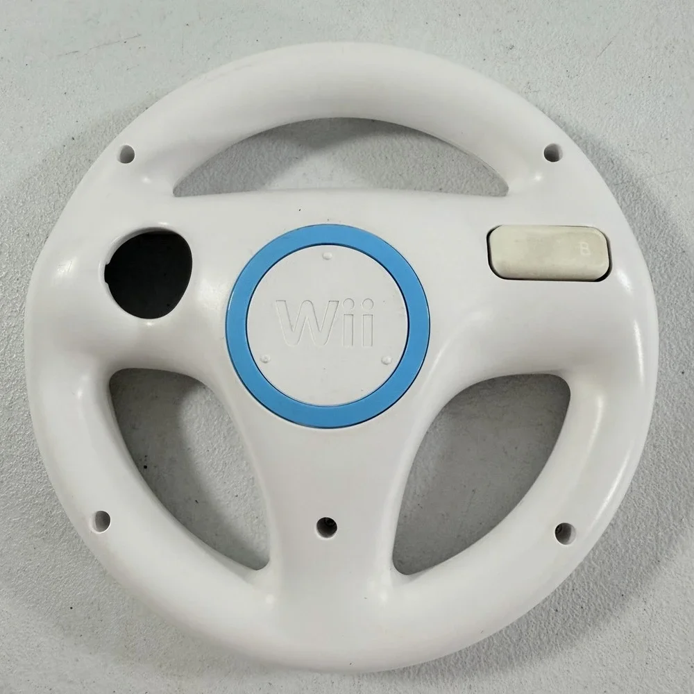 2X Official Nintendo Wii Steering Wheel Mario Kart OEM White RVL-024 Lot of 2